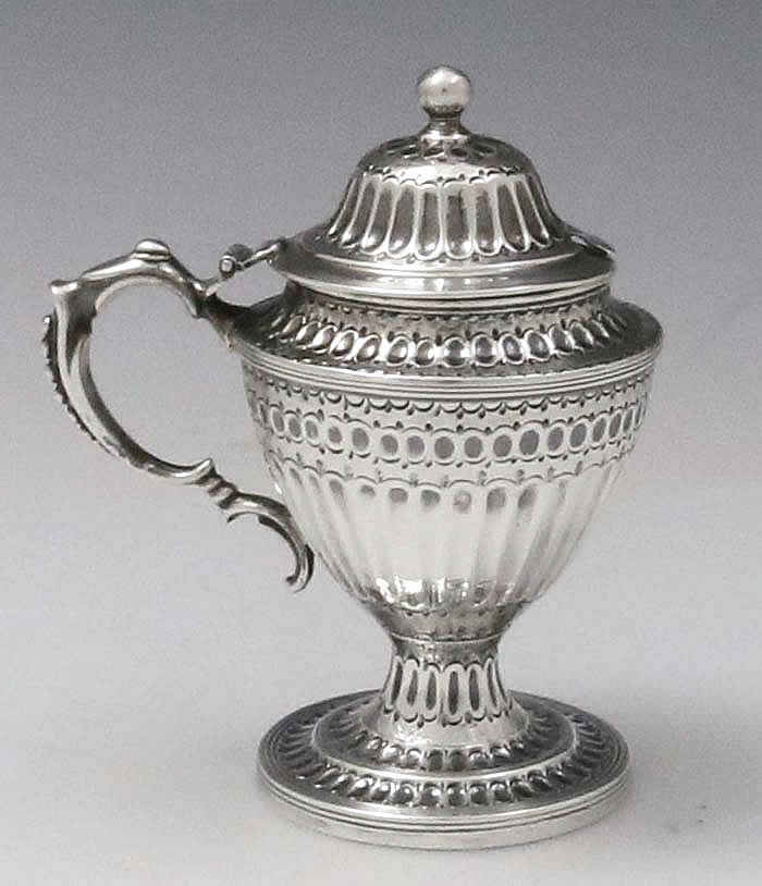 antique sterling silver mustard pot The Earl of Jersey